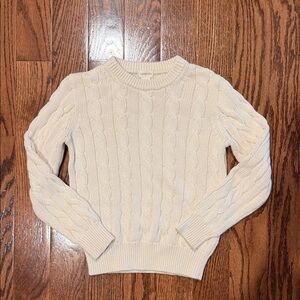 CREWCUTS boys Ivory Cable Knit Sweater